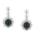 Silvertone Black Acrylic Drop Earrings