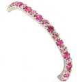 Silvertone Rose Glass Crystal Stretch Bracelet