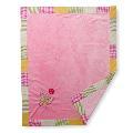 Stripes and Plaids Soft Velour Embroidered Blanket