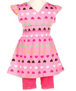 Flapdoodles Heart Toddler Girl's Set