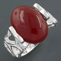 Red Onyx Sterling Silver Ring (India)