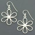 Braided Edge Flower Silver Earrings (India)