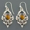Tiger's Eye Silver Earrings (India)
