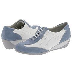 Mephisto Cacilia Skye Blue Suede/White Smooth/Silver