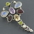 Sterling Silver Dragonfly and Gemstone Pendant (India)