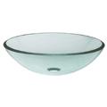 16-inch Clear Glass Round Vessel Bathroom Sink
