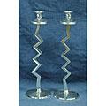 Set of 2 Metal Zigzag Candlesticks (India)