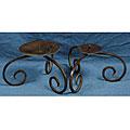 Set of 2 Wrought Iron Votive Candle Holders (India)