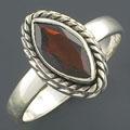 Sterling Silver Garnet Solitaire Ring (India)
