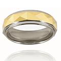 Ridged Edge Polished Faceted Gold Plated Tungsten