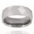 Faceted Polished Tungsten Ring