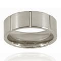 Grooved Brushed and Polished Tungsten Ring