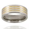 Two-tone Tungsten Grooved Polished Ring
