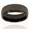 Black-plated Faceted Polished Tungsten Ring