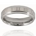Tungsten Ridged Edge Roman Numeral Design Band