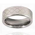 Polished Tungsten Ring with Laser Design