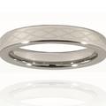 Polished Tungsten Ring with Laser Design