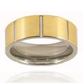 Grooved Brushed and Polished Goldplated Tungsten Ring