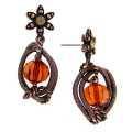 Hard Candy Tan Hue Floral Serpentine Drop Earrings