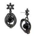 Hard Candy Black Floral Serpentine Drop Earrings