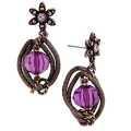 Hard Candy Purple Floral Serpentine Drop Earrings