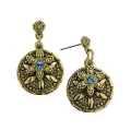 Brass and Aqua Dreams Sea Star Earrings