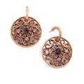 Copper-tone Filigree Disk Drop Earrings