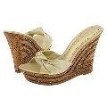 BCBGirls Alfea Cream/Gold Metallic Leather(Size 10 M)