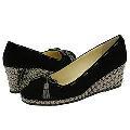 BRUNOMAGLI Putman Black Suede/Grey Metallic Wedge