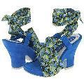 Irregular Choice Envelope 3137-4B Mid Blue Suede/ Floral
