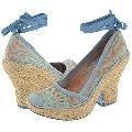 Irregular Choice Lace Curtain 3057-5A Peach/Mint/Blue