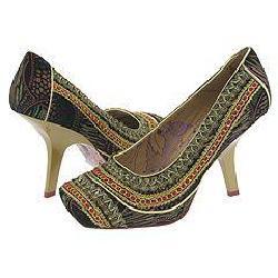Irregular Choice Marmaris Black Printed Velvet/ Black &