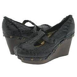 Irregular Choice Rip Roaring Black Croc leather