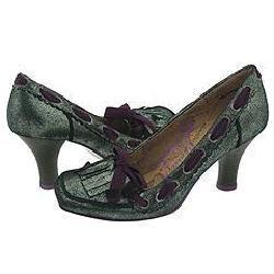 Irregular Choice IN And Out Green Metallic Printed Leather/
