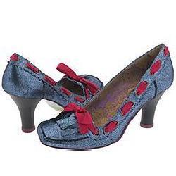 Irregular Choice IN And Out Blue Metallic Printed Leather/