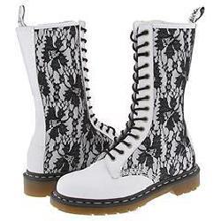 Dr. Martens Mods Lace 14 Eye Zip Boot White/Black Softy/Lace