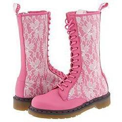 Dr. Martens Mods Lace 14 Eye Zip Boot Candy Pink/White Softy/Lace