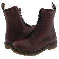 Dr. Martens 10 Eye Laser Steel Toe Boot Cherry Red Fine Haircell