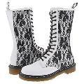 Dr. Martens Mods Lace 14 Eye Zip Boot White/Black Softy/Lace