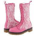 Dr. Martens Mods Lace 14 Eye Zip Boot Candy Pink/White Softy/Lace