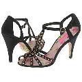 Betsey Johnson Carline Black Satin/Stones
