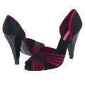 Betsey Johnson Kipp Black/Fuchsia Satin
