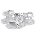 Jumping Jacks Brigitte (Youth) White Leather W/Brass Trim