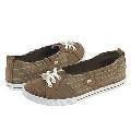 DVS Shoe Company Regency Slip W Brown Canvas Pinstripe