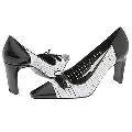 Via Spiga Salina White/Black Kid/Patent