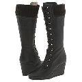 DKNY Sharon-Lace Up Wedge Dark Brown