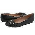 DKNY Degas-Hidden Wedge Flat Black Polished Kidskin