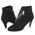 DKNY Marabel-Ankle Zipper Bootie Black Fine Suede