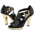 Michael Kors Madeline Black Patent W/ Gold Heel