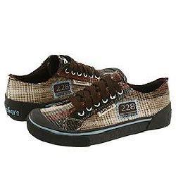 Skechers Match Chocolate Plaid Tweed